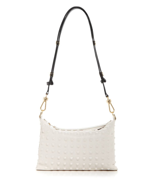 Leather Studded Eve Cross-Body Bag - White - One Size