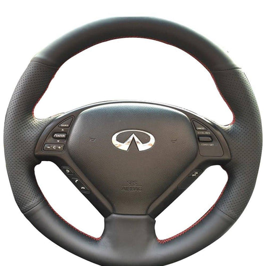 Leather Steering Wheel Cover For Infiniti G37/ Infiniti G35/ Infiniti Ex35 /Infiniti Ex25/ Infiniti Ex37/ Infiniti Q60/ Infiniti Qx50/ Infinit