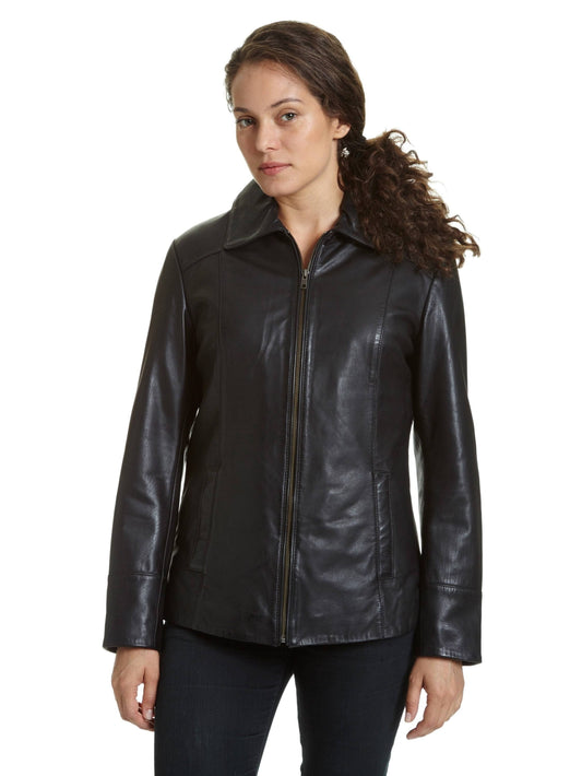 Leather Scuba Jacket - Women's Plus, Size: - Brown - 3x
