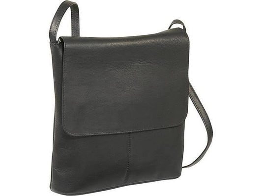 Leather Simple Flap Over Black