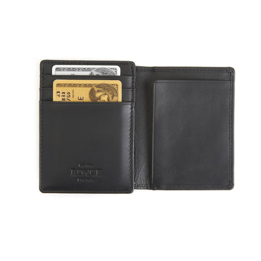 Leather Saffiano Money Clip Id Wallet Black