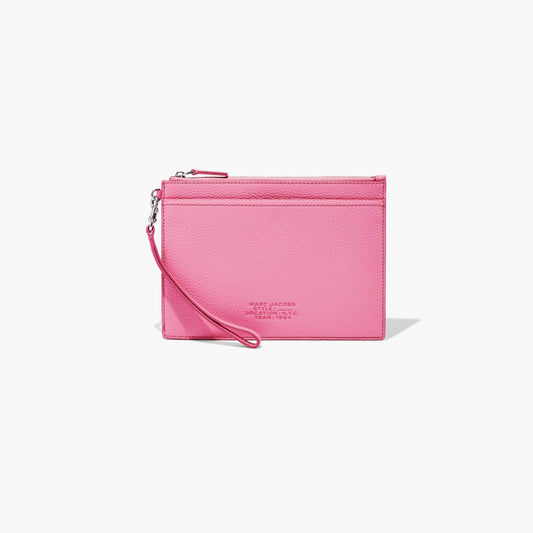 Leather Small Wristlet In Candy Pink